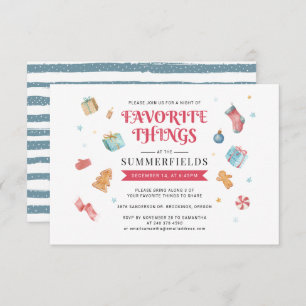 Christmas Favourite Things Gift Swap Party Invitation