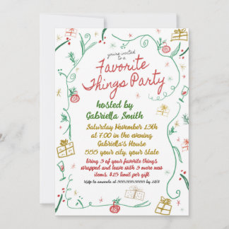 Christmas Favourite Things Invitation