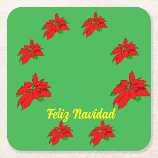 Christmas Feliz Navidad Paper Coaster