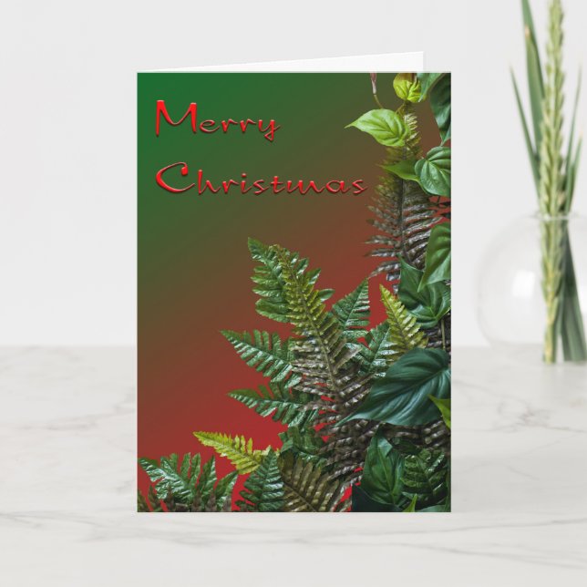 Christmas Ferns Holiday Card (Front)