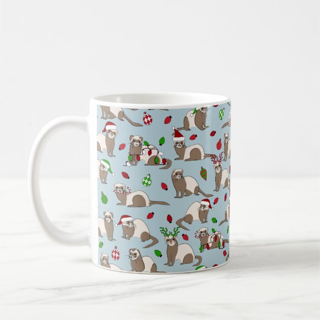 Christmas Ferret Coffee Mug (Left)