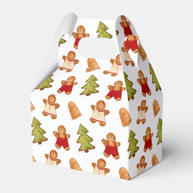 Christmas Festive Cookie Sweets Treats Pattern Favour Box (Front Side)