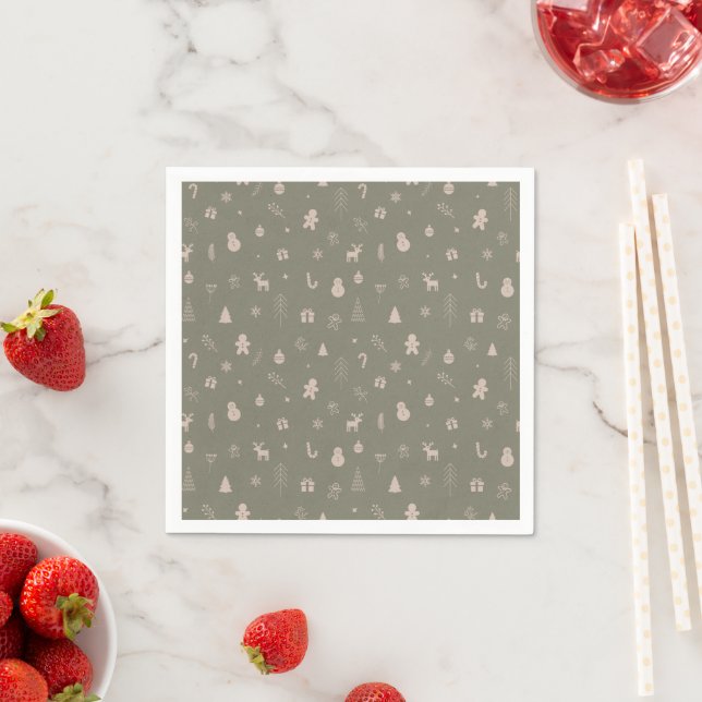 Christmas festive cosy digital pattern  napkin (Insitu)