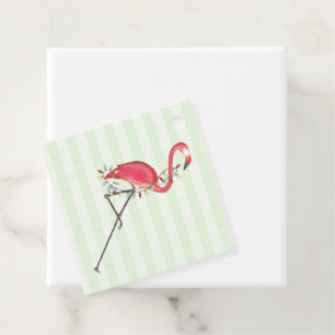 Christmas Festive Cute Flamingo String Lights Favour Tags