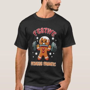 Christmas Festive Fitness Fanatic Funny Muscle Tra T-Shirt