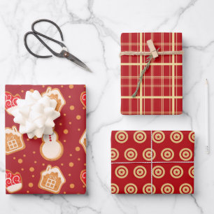 Christmas Festive Gingerbread Cookies  Wrapping Paper Sheet