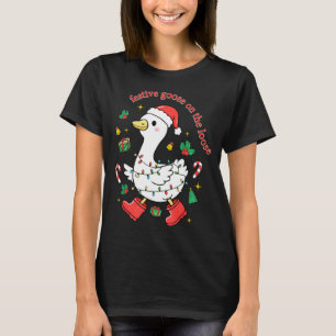 Christmas Festive Goose On The Loose Silly Goose X T-Shirt
