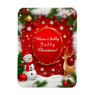 Christmas Festive Holiday Scene Magnet