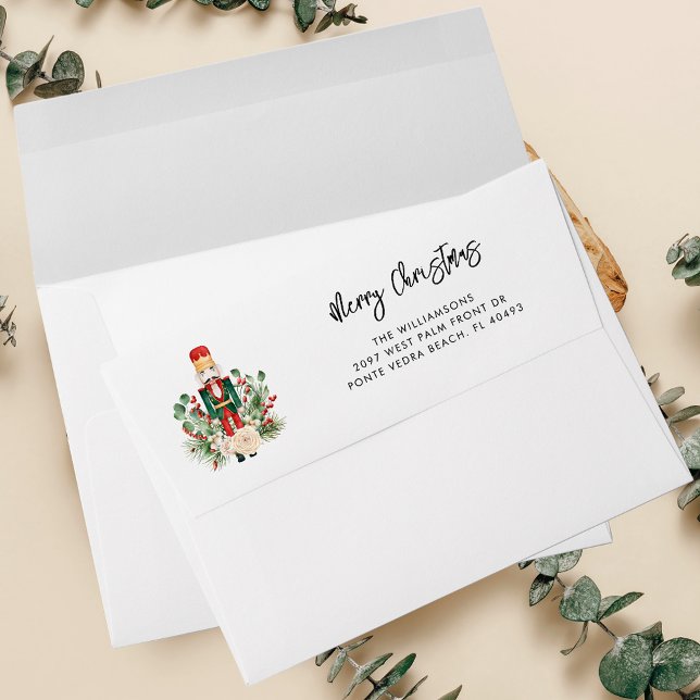 Christmas Festive Nutcracker Modern Return Address Envelope (Creator Uploaded)