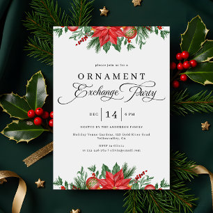 Christmas Festive Ornament Exchange Party Invitation