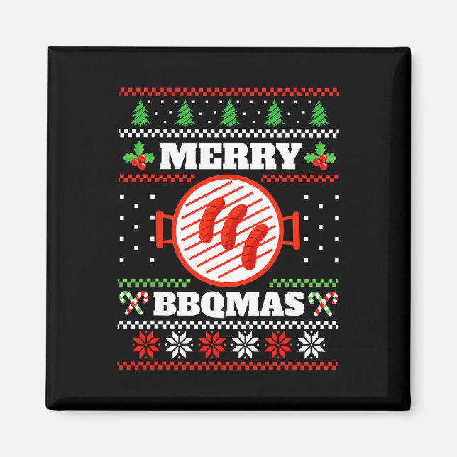 Christmas Festive Pattern Advent Byrbecue Grill  Magnet (Front)