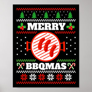 Christmas Festive Pattern Advent Byrbecue Grill  Poster