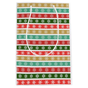 Christmas Festive patterns and colors Medium Gift Bag