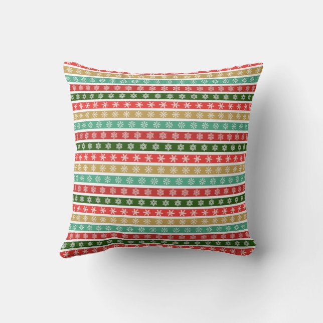 Christmas Festive Patterns and Colours Cushion (Back)