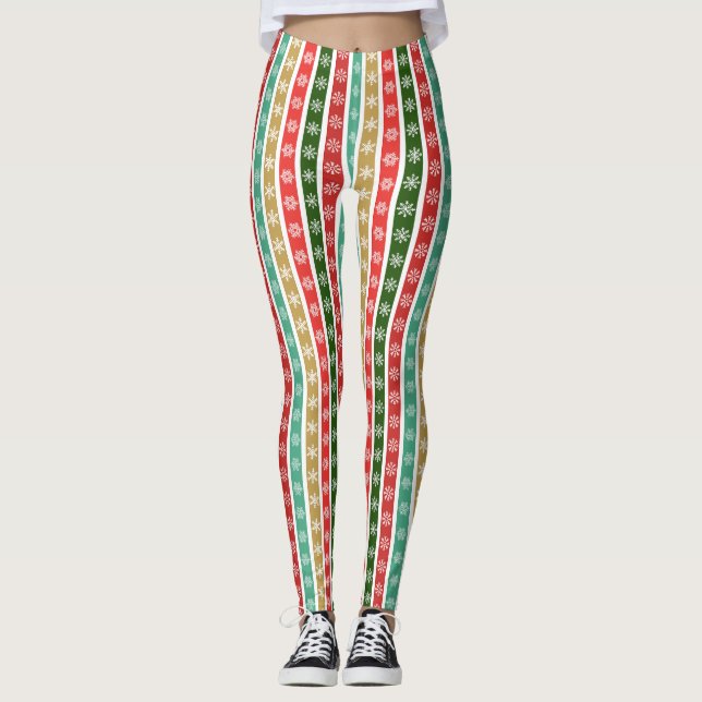 Christmas Festive patterns and colours Leggings (Front)