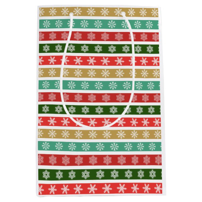 Christmas Festive patterns and colours Medium Gift Bag (Front)