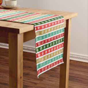Christmas Festive patterns and colours Short Table Runner