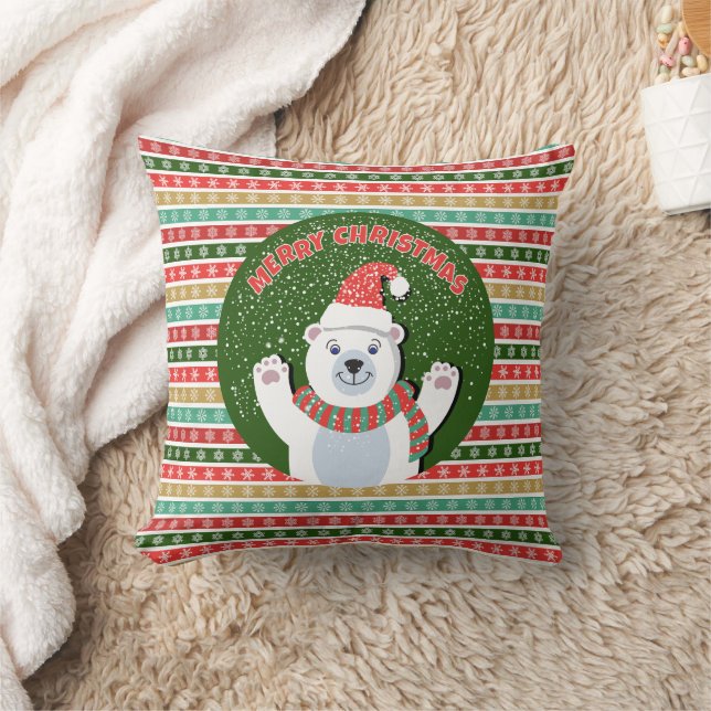 Christmas Festive patterns with Teddy Bear Cushion (Blanket)