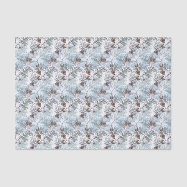 Christmas | Festive Pinecone Pattern Tissue Paper (Front)
