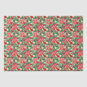 Christmas Festive Poinsettia Flowers Tissue Paper