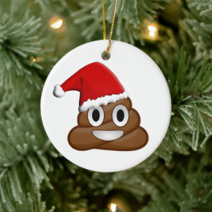 Christmas festive poop cute ceramic ornament