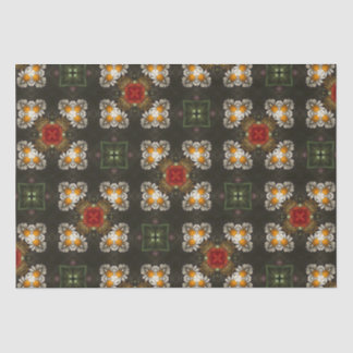 Christmas festive red cross abstract daisies tissue paper