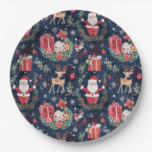 Christmas Festive Santa Claus Paper Plate