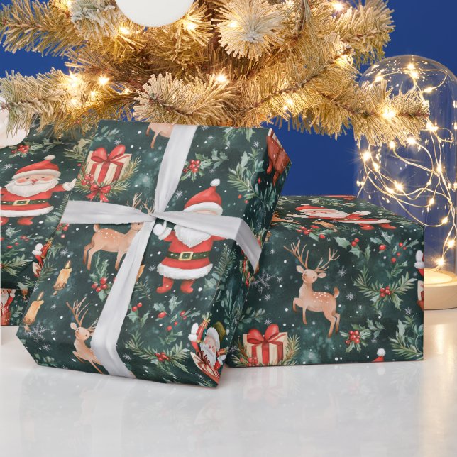 Christmas Festive Santa Claus Wrapping Paper (Holidays)