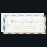 Christmas Festive Stripe Gift Voucher Card<br><div class="desc">This Christmas gift voucher design features a colourful festive stripe design. The "Merry Christmas" heading is an image that cannot be edited. All of the other text is fully editable. For more advanced customisation of this design,  simply select the "Customise It" button above.</div>