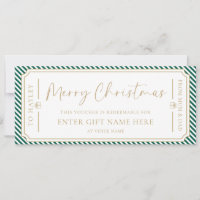 Christmas Festive Stripe Gift Voucher Card