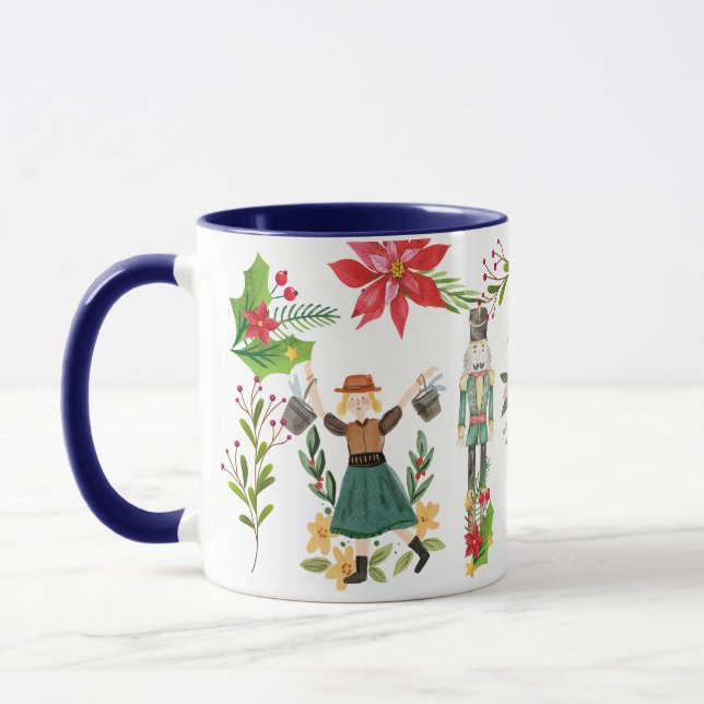 Christmas Festive The Nutcracker Ballet Blue Mug (Left)