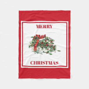 Christmas Festive Vintage Christmas Gift Fleece Blanket