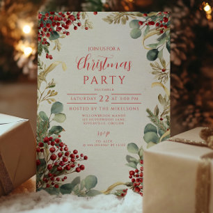 Christmas Festive Winter Foliage Invitation