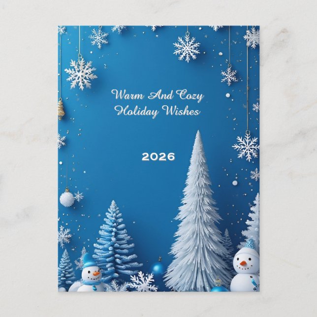 Christmas Festive Winter Scene Postcard (Front)