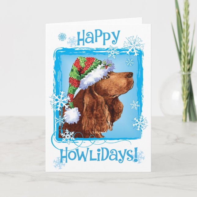 Christmas Field Spaniel Holiday Card (Front)