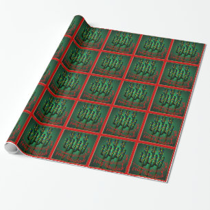 Christmas Fiesta Feliz Navidad Cactus Tree Wrapping Paper