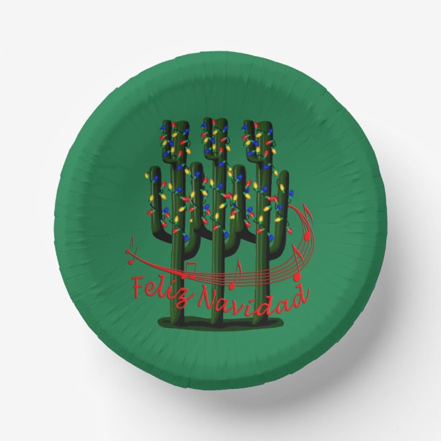 Christmas Fiesta Feliz Navidad Paper Plate (Front)
