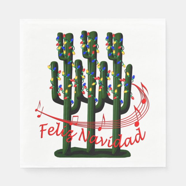 Christmas Fiesta Feliz Navidad Party Lunch Napkin (Front)