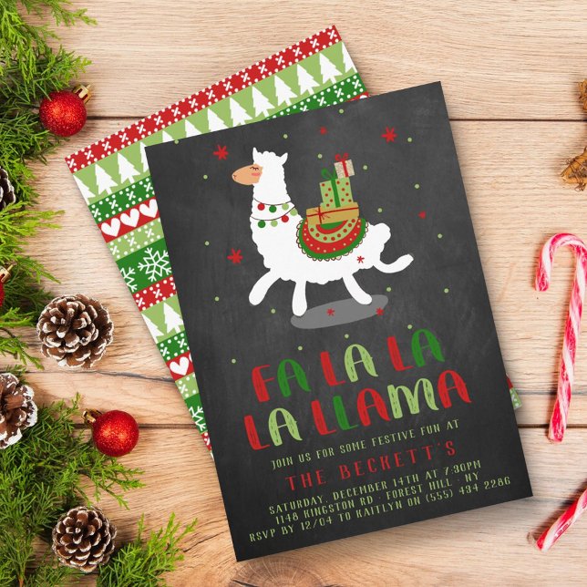 Christmas Fiesta Llama Holiday Party Invitation (Creator Uploaded)