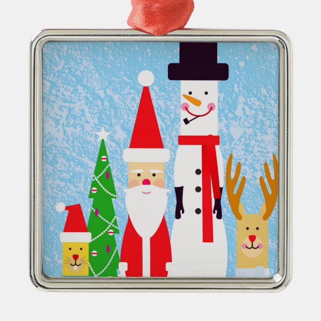 Christmas Figures Metal Tree Decoration (Front)