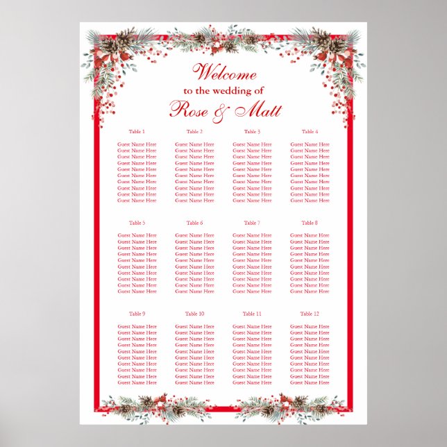 Christmas Find Your Seat Poster (Front)