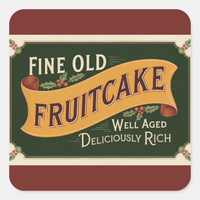 Christmas fine ole fruitcake square sticker (Front)