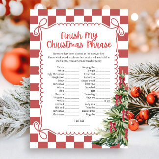Christmas Finish the Christmas Phrase Game Holiday Card