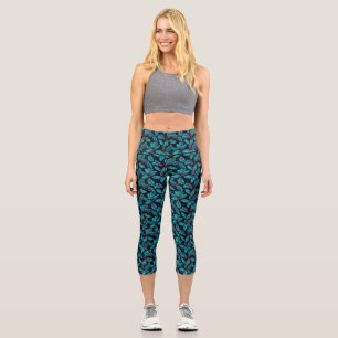 Christmas Fir Branch Pattern-82397 Capri Leggings