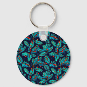 Christmas Fir Branch Pattern-82397 Key Ring