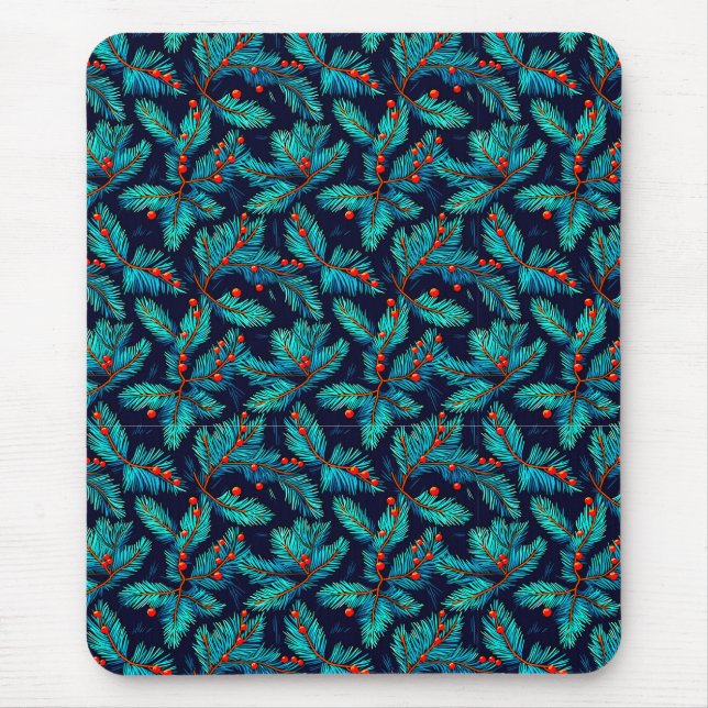 Christmas Fir Branch Pattern-82397 Mouse Pad (Front)