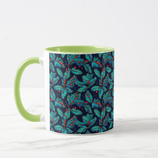 Christmas Fir Branch Pattern-82397 Mug (Left)