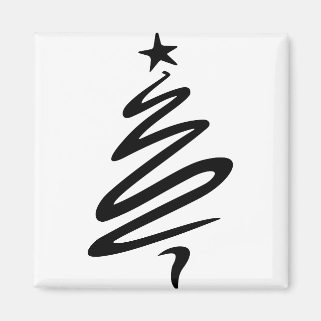 Christmas Fir Star Stylised Three Tree Magnet (Front)