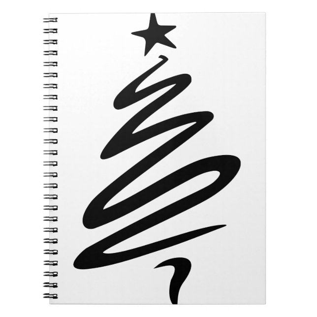 Christmas Fir Star Stylised Three Tree Notebook (Front)