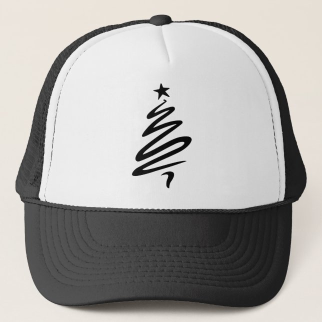 Christmas Fir Star Stylised Three Tree Trucker Hat (Front)